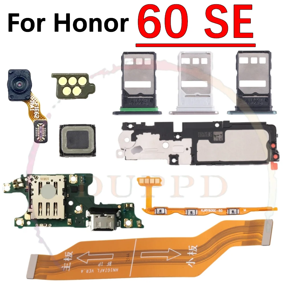 

Громкоговоритель, наушник, устройство для чтения SIM-карт, плата зарядного порта, датчик отпечатков пальцев, вкл./выкл., гибкий кабель материнской платы для Honor 60 SE 60SE