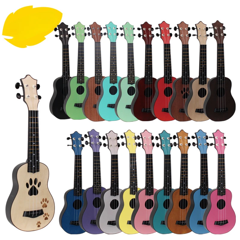 

1Pc 21/23 Inch Ukulele Colour Wooden Guitar Beginner Ukuleles Color Wood Small Guitar Four-string Musical Instrument