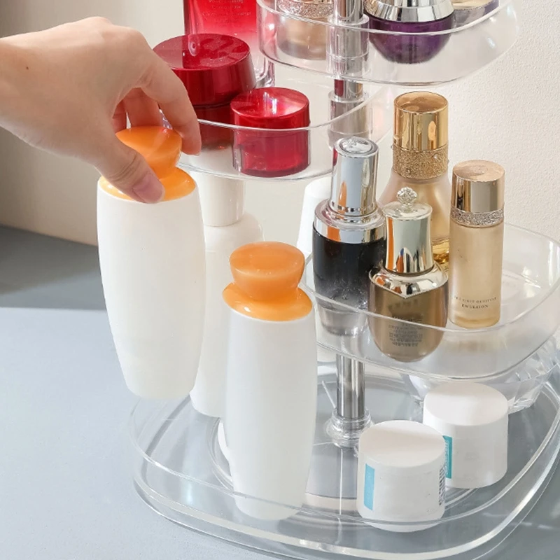 Makeup 360 Rotating Adjustable Bathroom Cosmetics Holder Storage Box Fits Makeup Brushes Great for Countertop Dropship