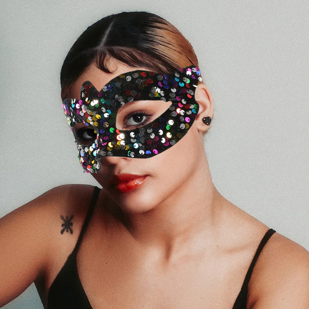 

2Pcs Pointed Sequin Mask Vintage Masquerade Mask for Halloween Carnival Prom Ball Party Costume Carnival Masks for Adults