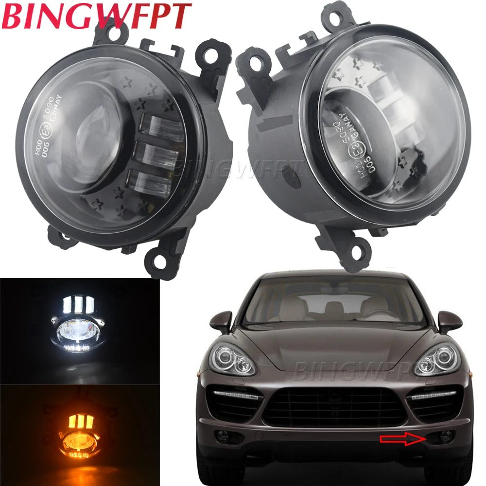 2PCS High Brightness H11 Fog Light For Porsche Cayenne 955 958 2002-2015 Car Front Bumper LED Lens DRL Fog Daytime Running Lamp