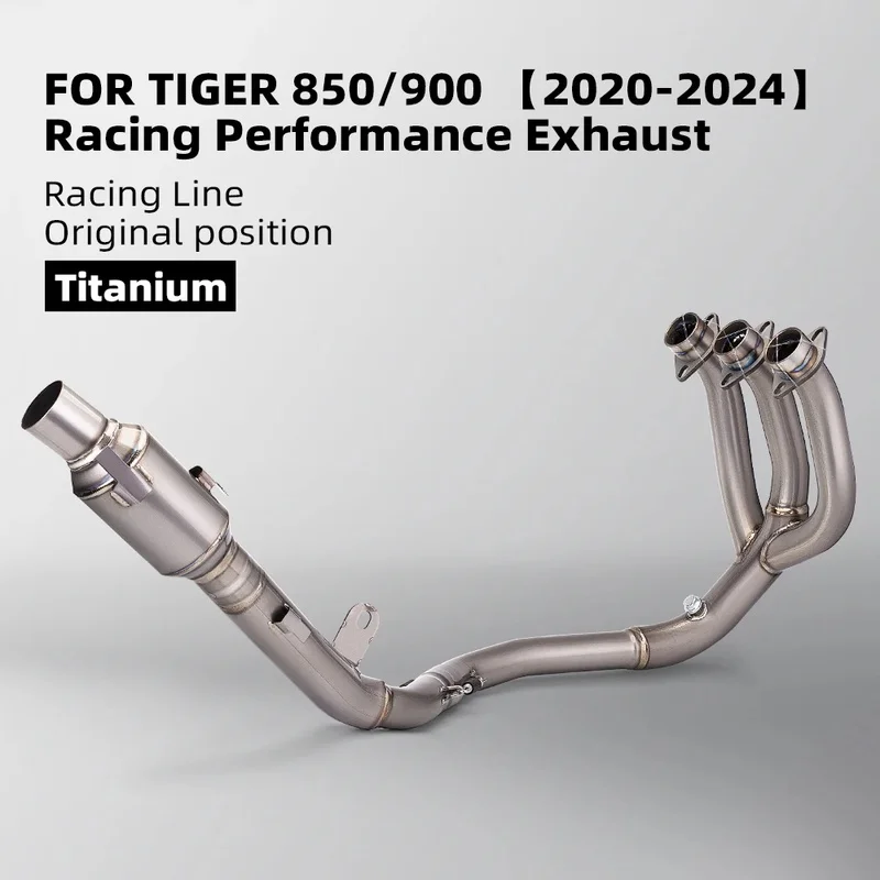 Titanium Alloy Front Link Pipe Fit for Triumph Tiger 850 900 2020-2024 Motorcycle Exhaust Modified Catalyst Replacement