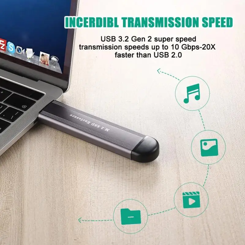 RYRA 2 In 1 M2 SSD Case M.2 Ke USB 3.1 Gen 2 NVMe SSD Enclosure untuk Nvme PCIE M Key/NGFF SATA B Key SDD Hard Disk Box Adapter