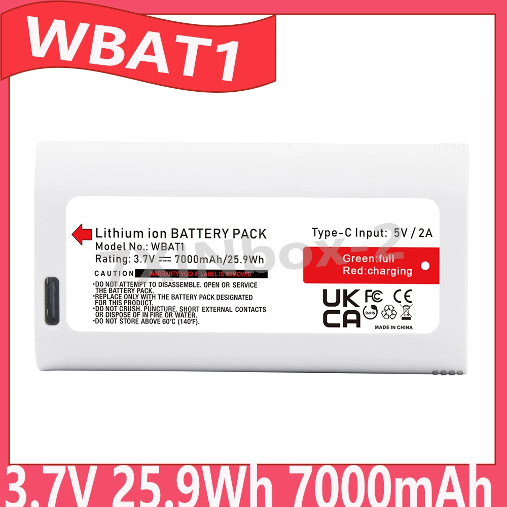WBAT1 3.7V 25.9Wh 7000mAh Replacement Battery For WYZE Cam Pro Camera with USB Cable