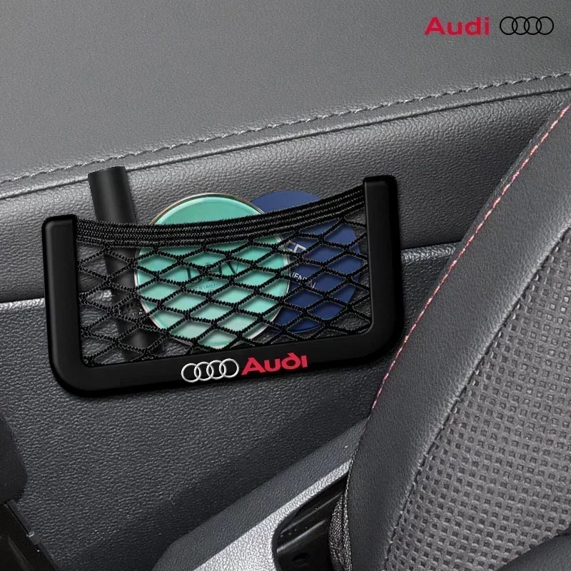 مقعد السيارة الجانب الخلفي تخزين صافي حقيبة حامل هاتف منظم الجيب لأودي Q2 Q3 Q5 Q7 Q8 A3 A4 A5 A6 A7 R8 B5 B6 B7 B8 C5 C6 C7