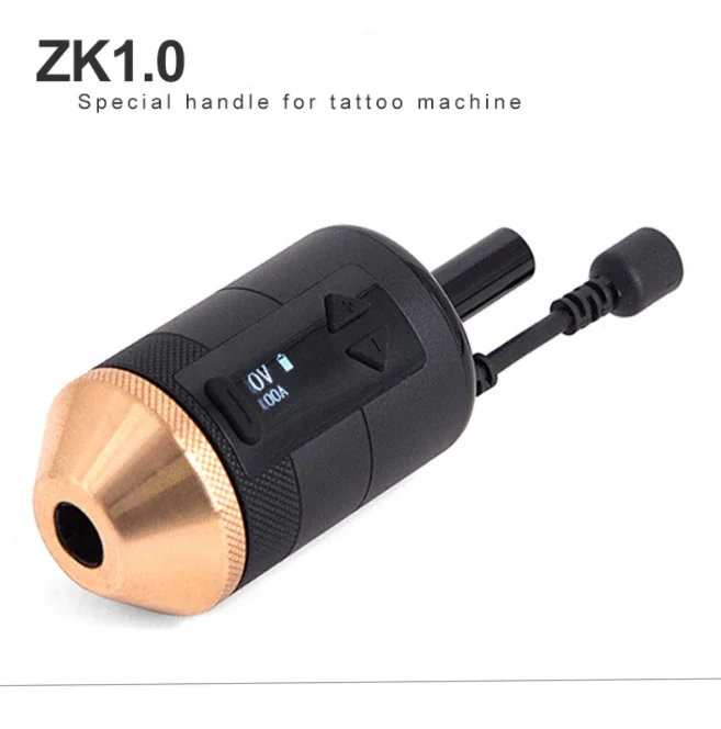 ZK1.0 controle sem fio Handle Power Supply, bateria ajustável Tattoo Grip para máquina de tatuagem, nova tecnologia