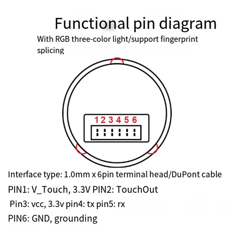 3.3V New Fingerprint Fast Recognition Module HLK-ZW101 Low Power Semi Fingerprint Sensor Access Control System