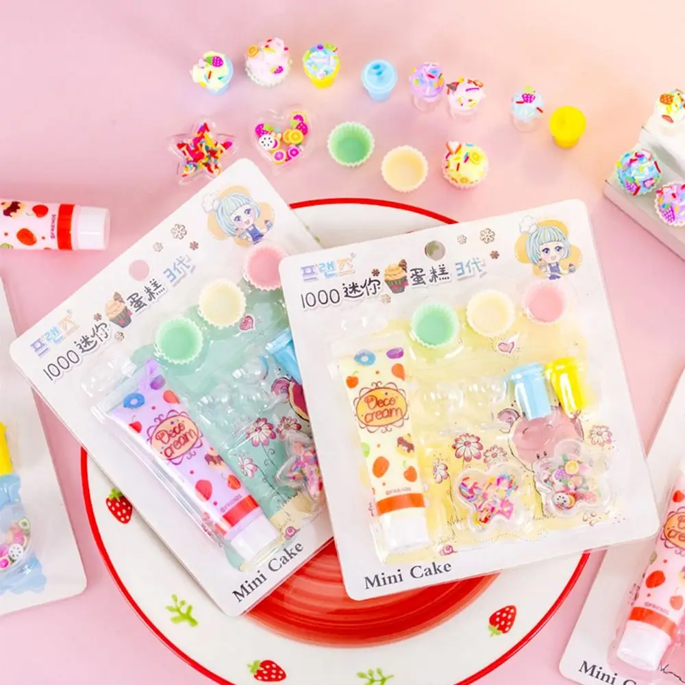 Cute Simulation Cream Ice Cream Dessert Making DIY Handmade Cake Model Small Parts Cream Glue Play House Early Education