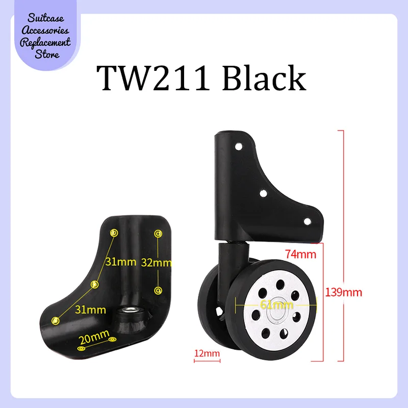 เหมาะสําหรับ TW211 หมุนเรียบเงียบอุปกรณ์เสริมล้อดูดซับแรงกระแทกสวมใส่ Universal ล้อเปลี่ยนกระเป๋าเดินทาง