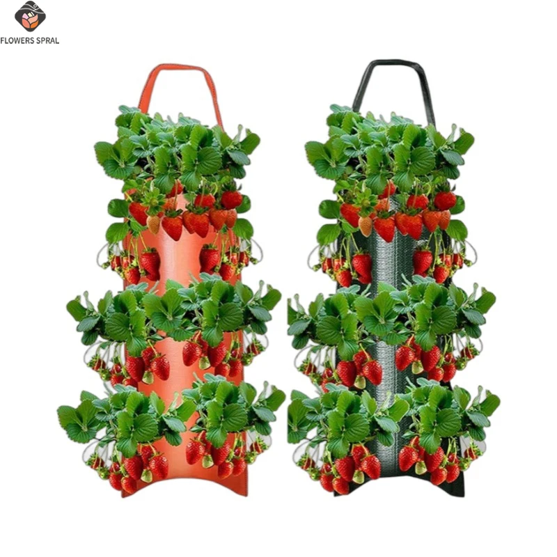 Hanging 6-Hole Planting Bag For Strawberries, Potatoes, Vegetables, And Flowers, Garden Planting Pot Bag