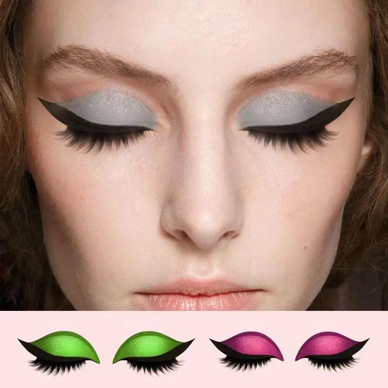 ขี้เกียจขนตาสติกเกอร์,Lazy Eye Shadow Eyelash Patch, 2-in-1 Reusable Self Adhesive ขนตาปลอมแต่งหน้าสติกเกอร์กันน้ํา
