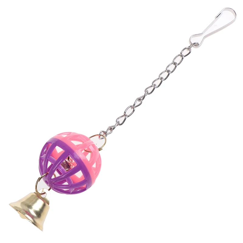 Plastic Ball Bell Bird Toys Colorful Pet Parrot Swing Toys African Grey Budgie Parakeet Cockatiel Lovebird Cage Parrot Toy