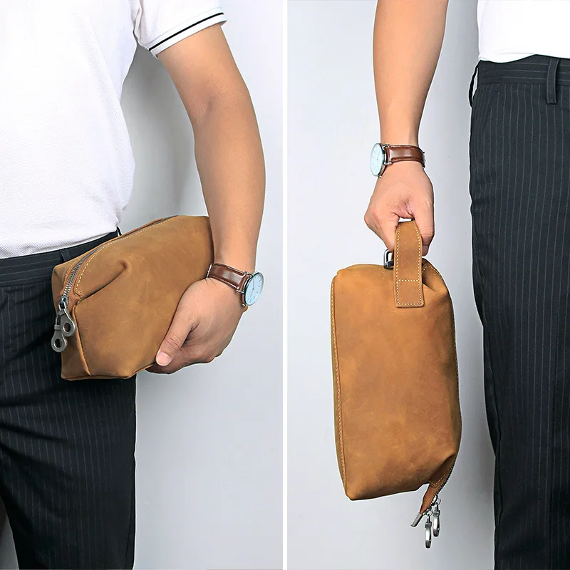 unisex-retro-genuine-leather-toiletry-bag-large-capacity-solid-color-portable-makeup-storage-pouch