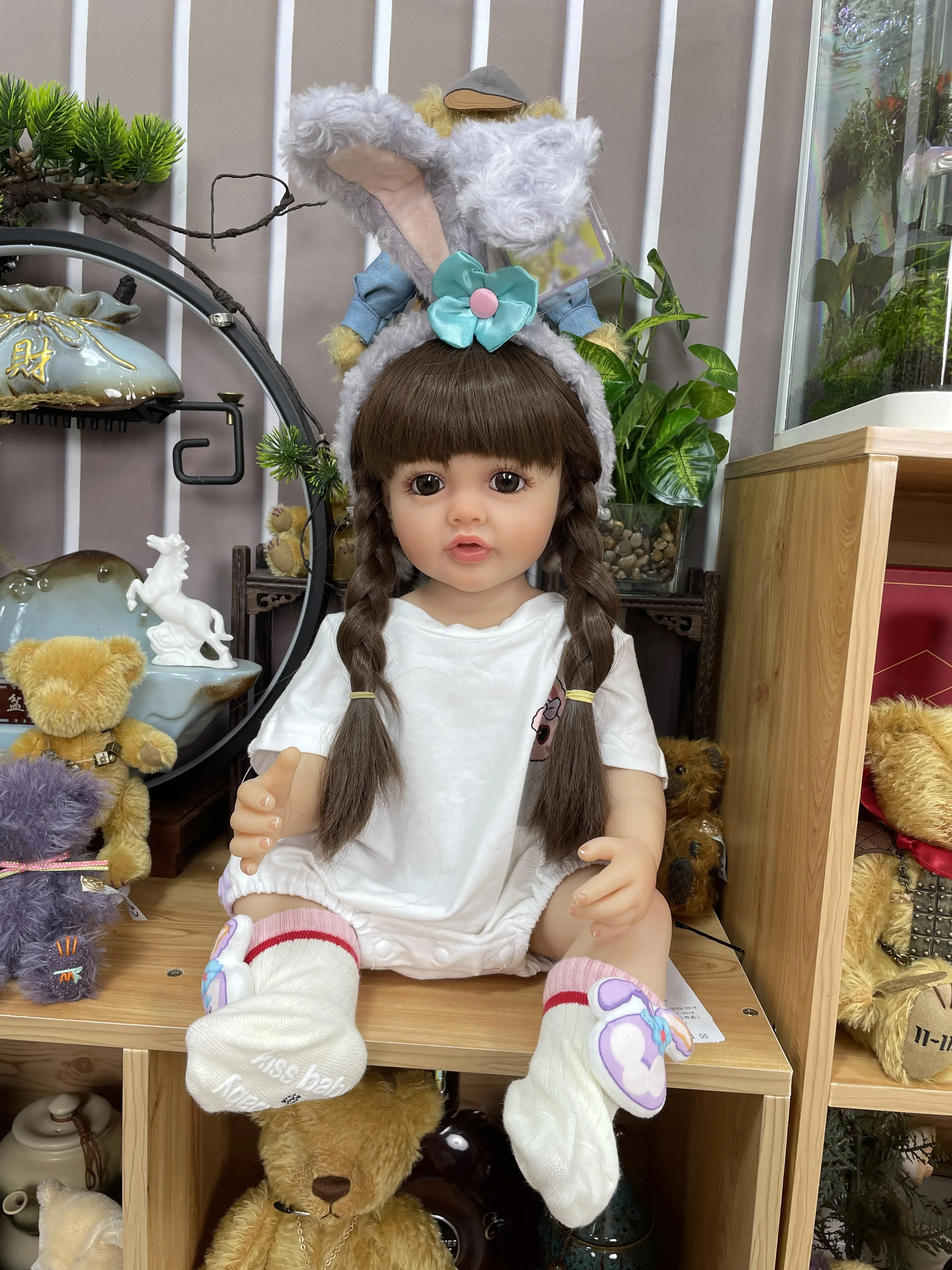 22inch Pretty Princess Betty Lifelike Reborn Doll Soft Full Vinyl Girl Body Multiple Layers Painting Christmas Children's Gift