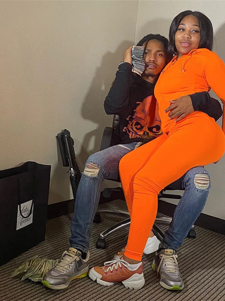 Nibber رياضي عادية كم طويل مقنع سستة الصلبة قطعتين مجموعة المرأة الخريف تجريب نحيل بلوزات وسراويل مطابقة مجموعة mujer