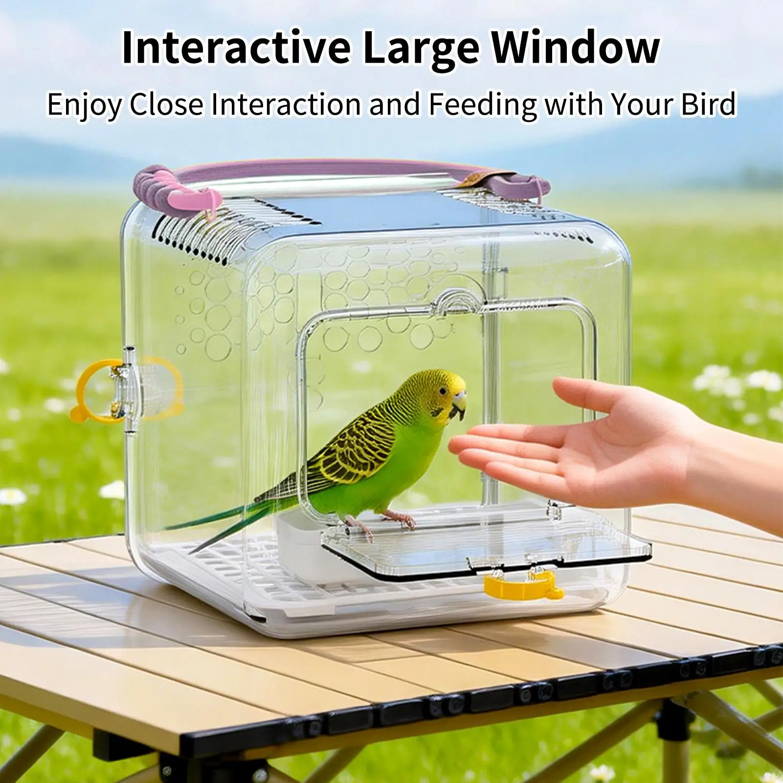 

Дышащая прозрачная переноска для птиц: для попугаев, конуров, канареек, волнистых попугайчиков, летающих белок. Портативная клетка для путешествий.