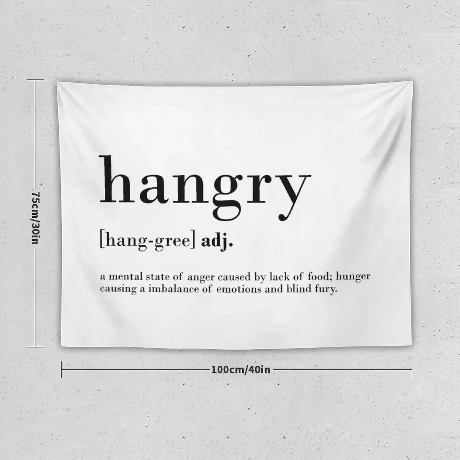 Hangry definition funny quote Tapestry Aesthetic Room Decors Decoration Bedroom Decoration Aesthetic Tapestry