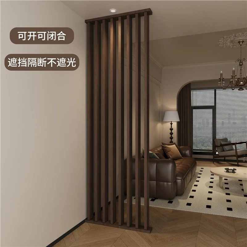 Medieval solid wood partition French retro living room entrance screen partition entering the door and entering the house