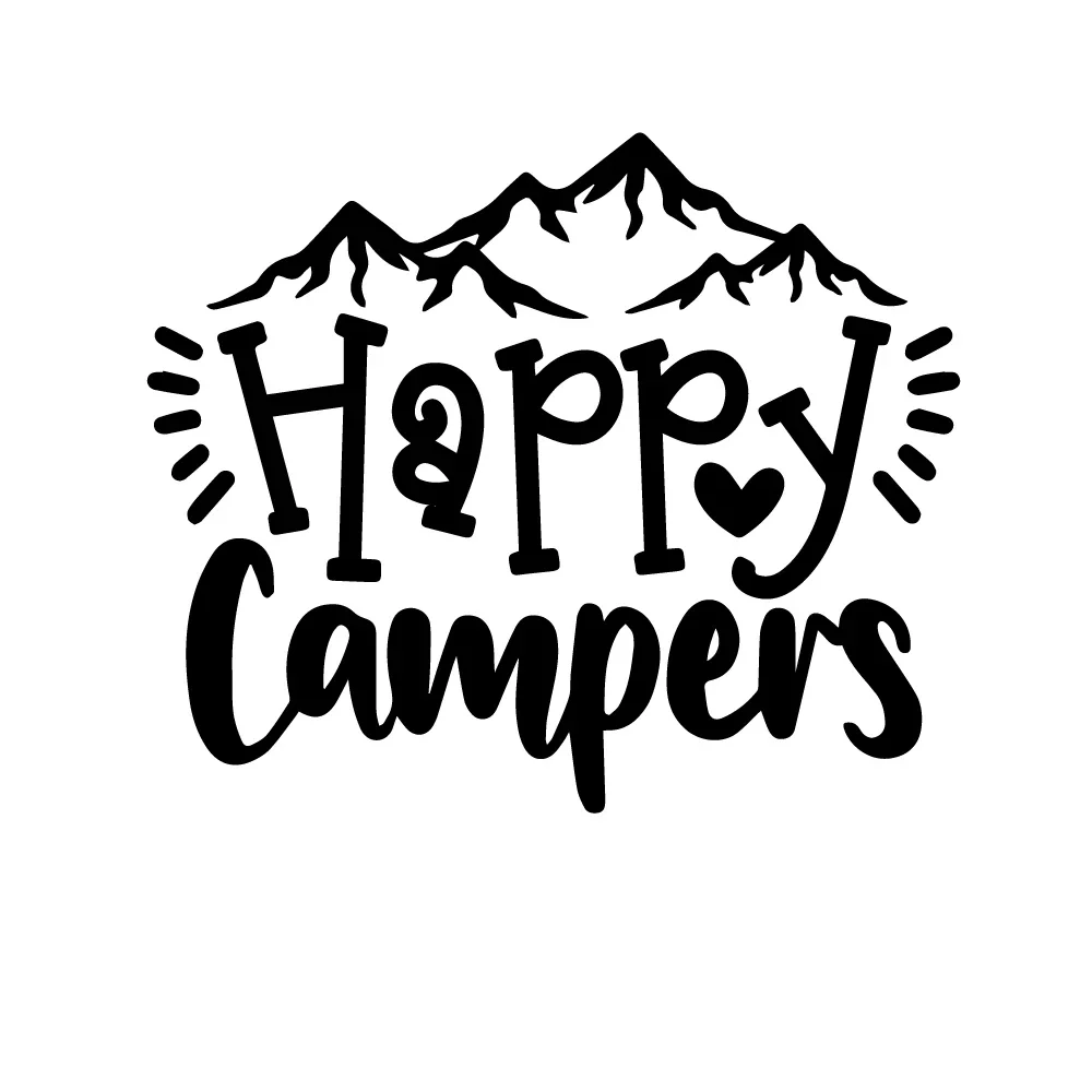 Car Stickers Caravan Accessories Creative Happy Camping Life Exterior Parts Cute, Decoration Cover Scratches Products Sticker