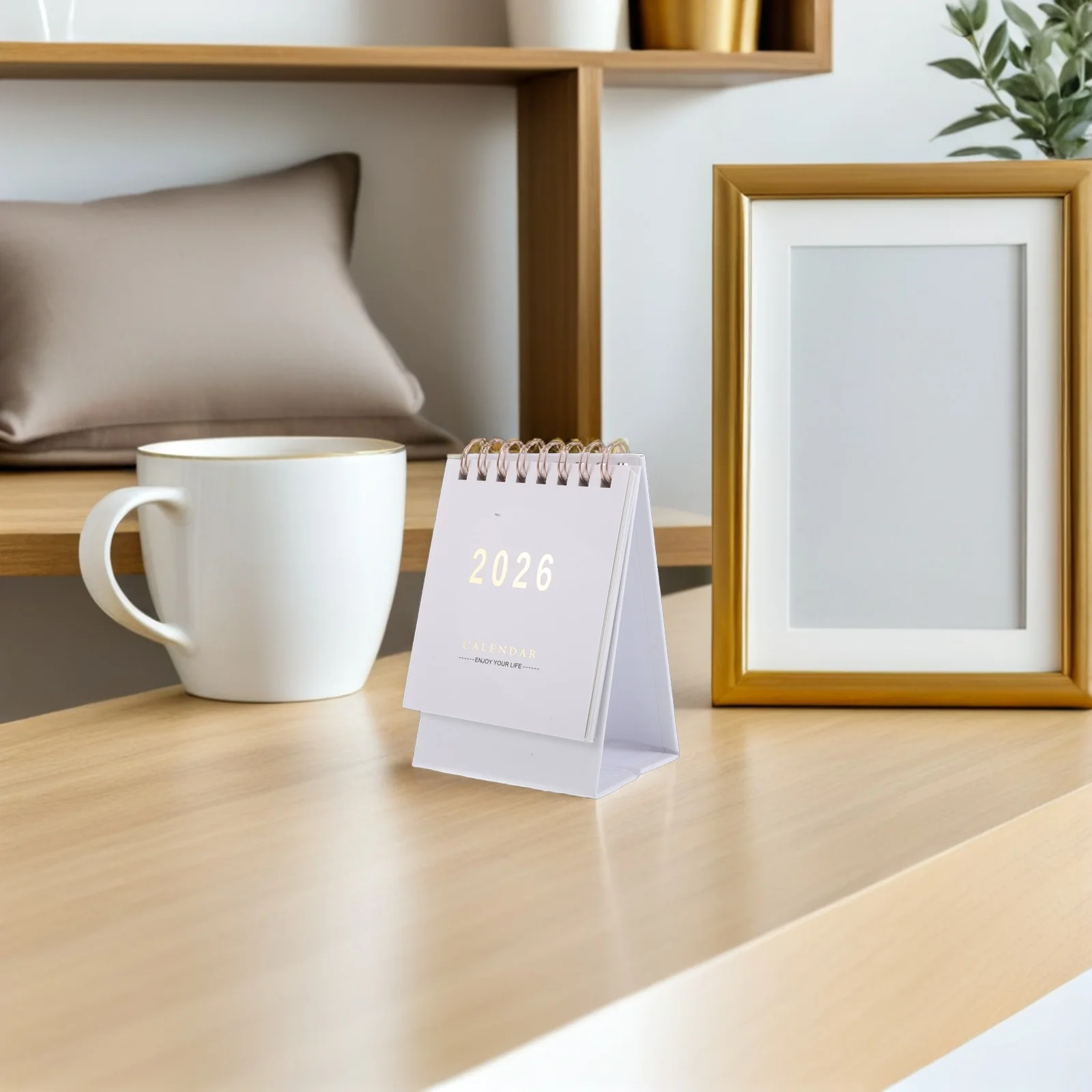 Small Desk Calendar 2026 Minimalist Flip Table Calendar for Office Home Bedroom Desktop Use Yearly Planning Time Management Tool