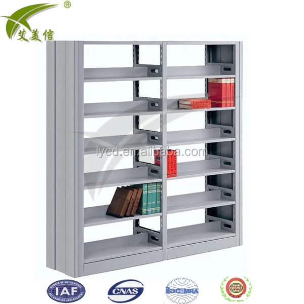 Factory Supplier Library Furniture Reading Room Open Bookcase Durable Metal Bookshelf