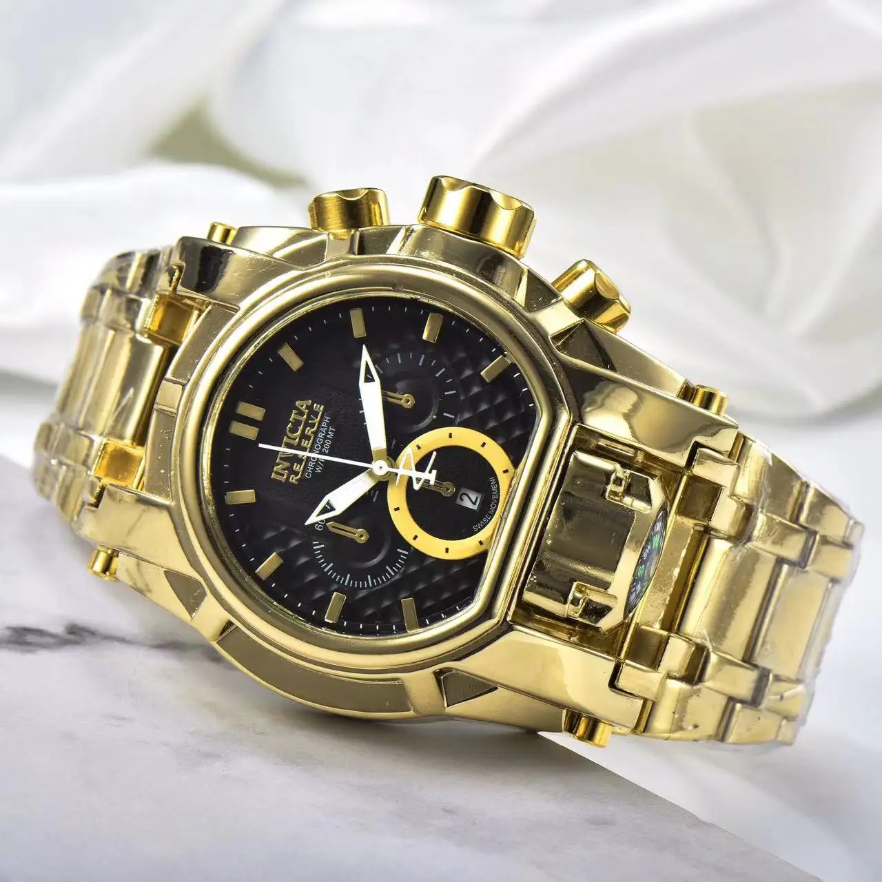 Three-hand large dial men's quartz alloy luxury men's popular watch