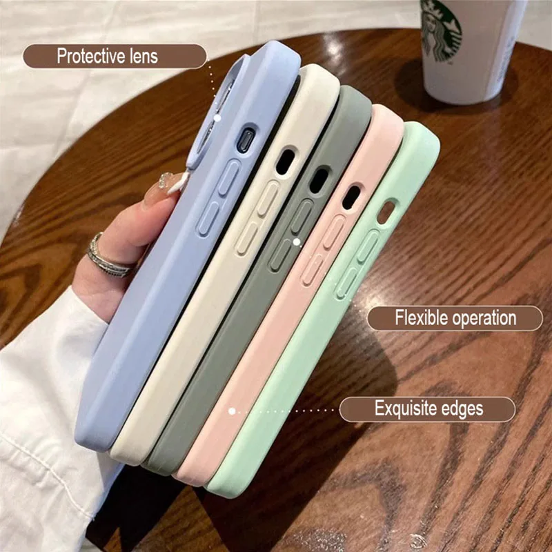 Advanced Simple Liquid Silicone Macropore Case for iPhone 16 15 14 Plus 13 12 Mini 11 Pro Max Soft Plain Back Shockproof Cover