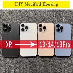 For Iphone XR Like To 13 14 15 16 Pro DIY Back Housing Middle Chassis Frame Apple Cover Big Camera Battery Door Parts Repair