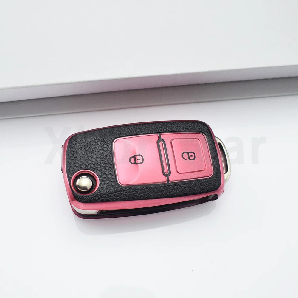 

Для Volkswagen VW POLO Tiguan Passat B5 B6 B7 Golf EOS Scirocco Jetta MK6 Octavia кожаный чехол из ТПУ с дистанционным управлением, чехол-держатель