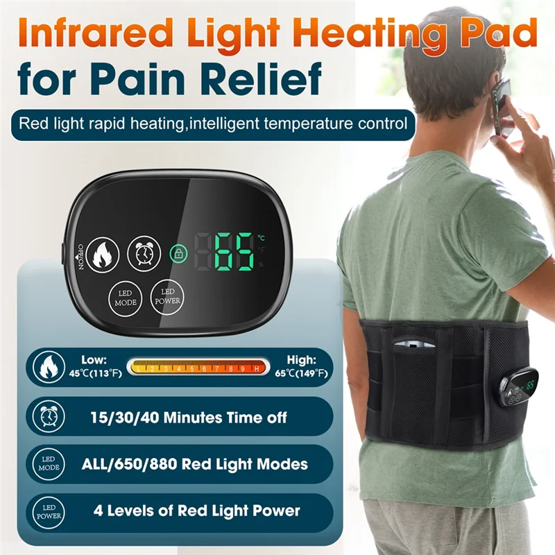 【PARTY】Wireless Waist Therapy Device Heating Pad Lower Back Massager Wrap For Lower Back Lumbar Waist Abdominal