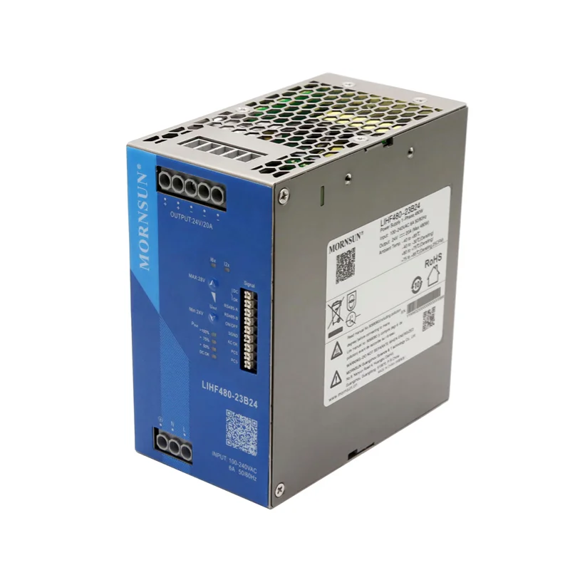 LIHF480-23B48 48VDC Din Rail Power Supply 480W 48V 10A Single Output Industrial DIN RAIL with PFC Function