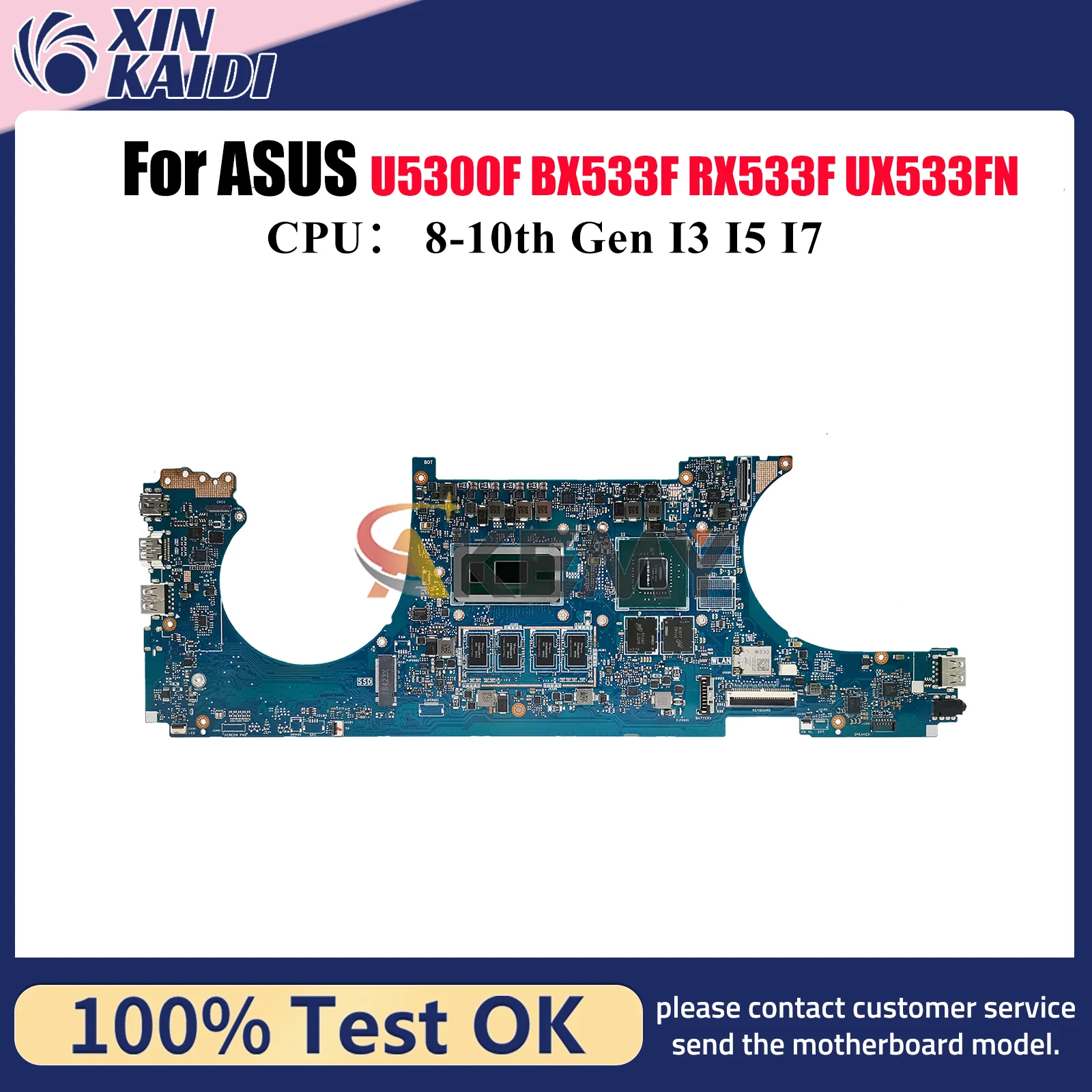 

UX533FN Laptop Motherboard For ASUS ZenBook UX533FD BX533F UX533FN RX533F UX533F U5300F Notebook Mainboard With I3 I5 I7 CPU stk