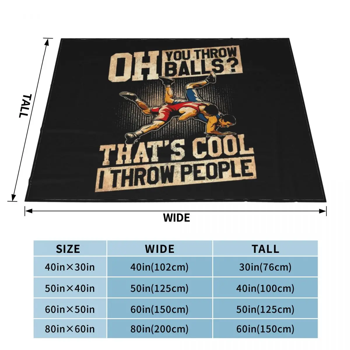 Oh you throw balls that's cool i throw people Wrestling Throw Blanket Soft Loose For Baby Flannel Fabric Blankets