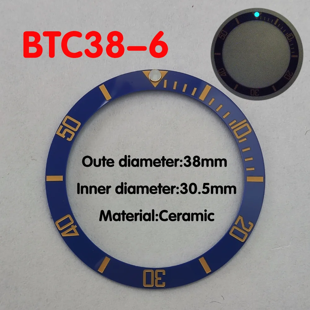 حافة سيراميك للساعة الرجالية ، إكسسوارات بديلة ، وجه الساعة ، 38 ، 40 ، مختلفة
