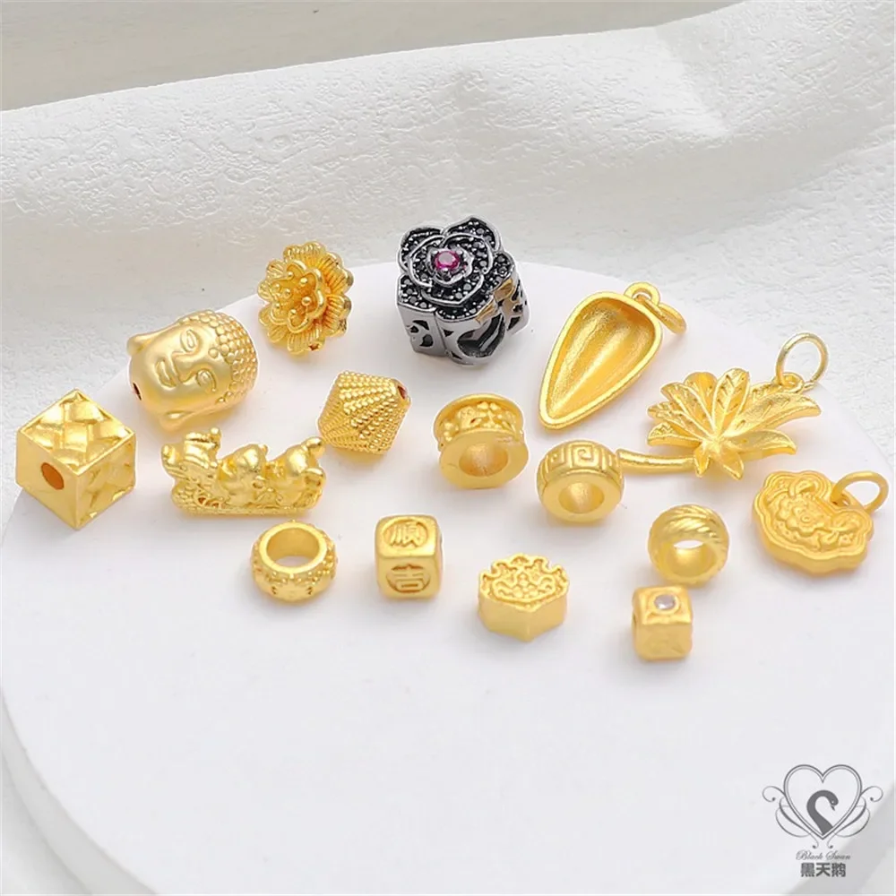 

18 К Цвет Квадратный Дракон Лодка Сквозным Отверстием Бочка Бусина Перегородка Бусина Diy Колесо Браслет Из Бисера Ювелирные Изделия Подвеска Очаровательные Аксессуары