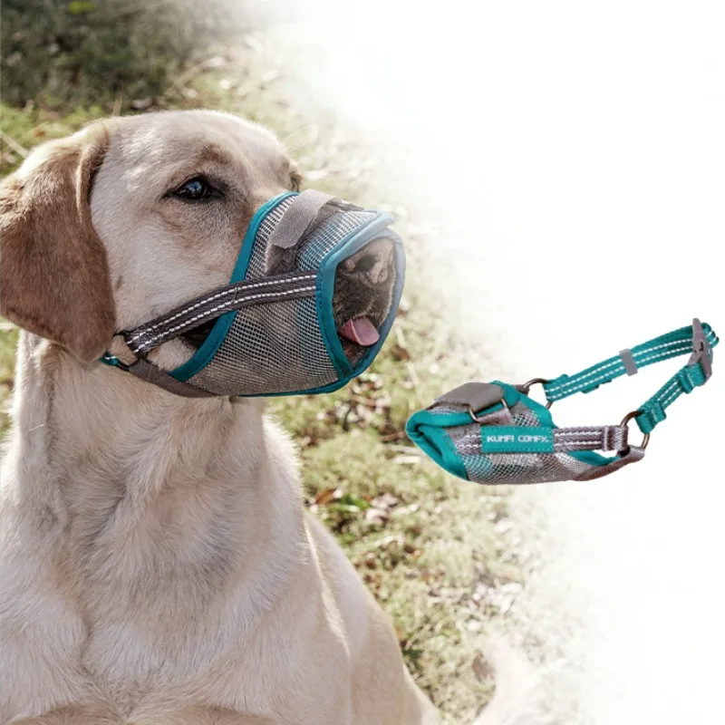 

Comfortable Breathable Mesh Safety Mouthpiece for Dogs. Dog Anti Bite Muzzle, Adjustable and Not Easy To Fall Off Safety Muzzles