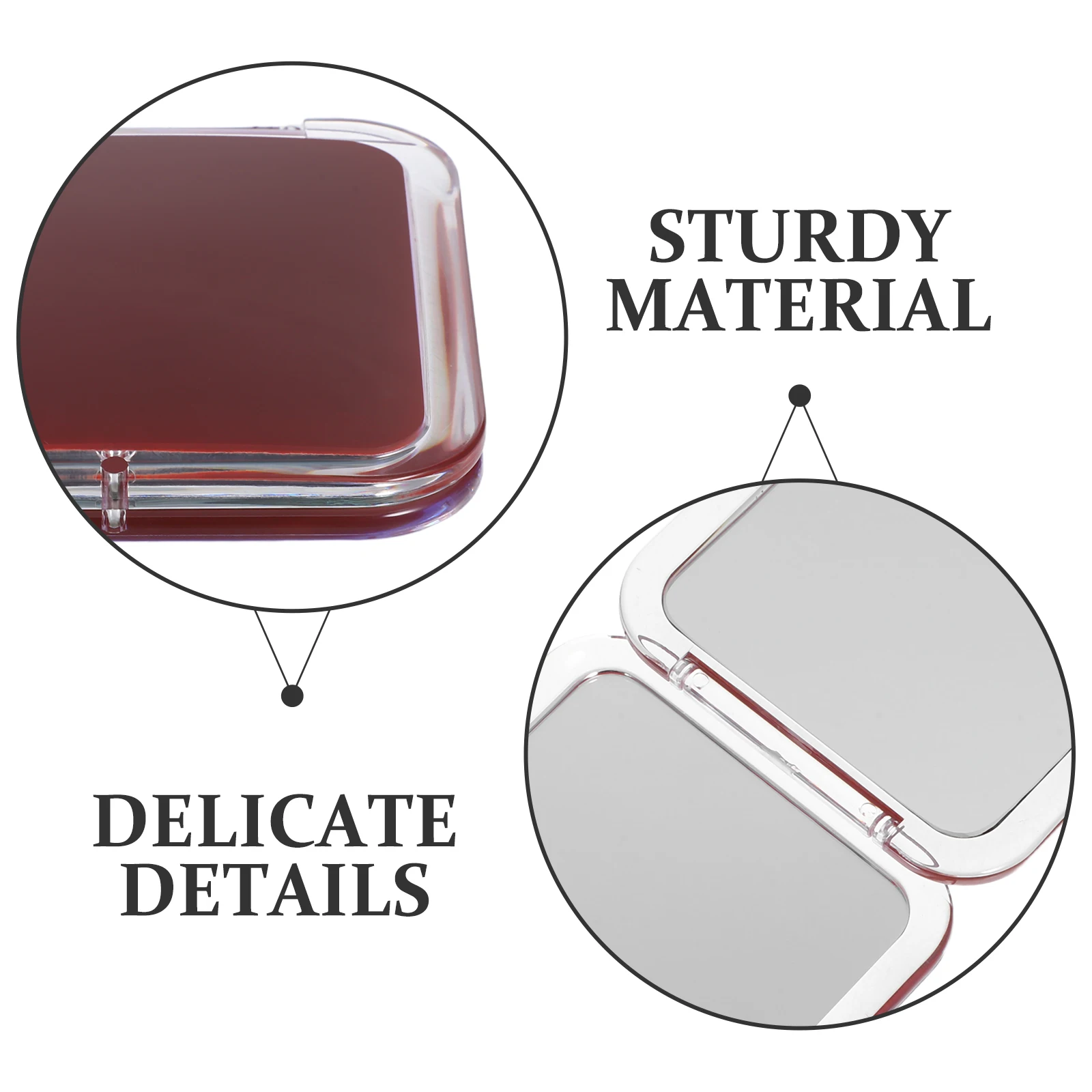 Miroir de maquillage Double face grossissant 15X carré pliant Compact Portable miroir de poche de voyage pour les femmes avec clair