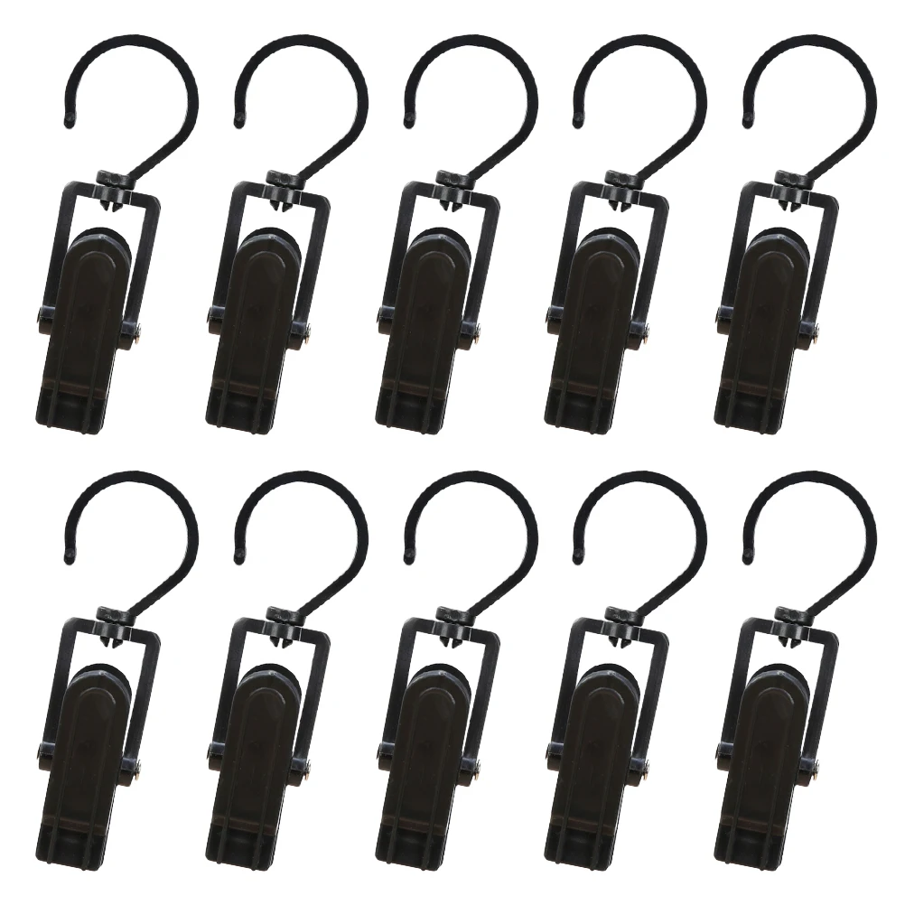 

10pcs Camping Hook Clips Windproof Outdoor Storage Clips Durable Hanging Accessories For Bags Cookware Decorations Lightweight