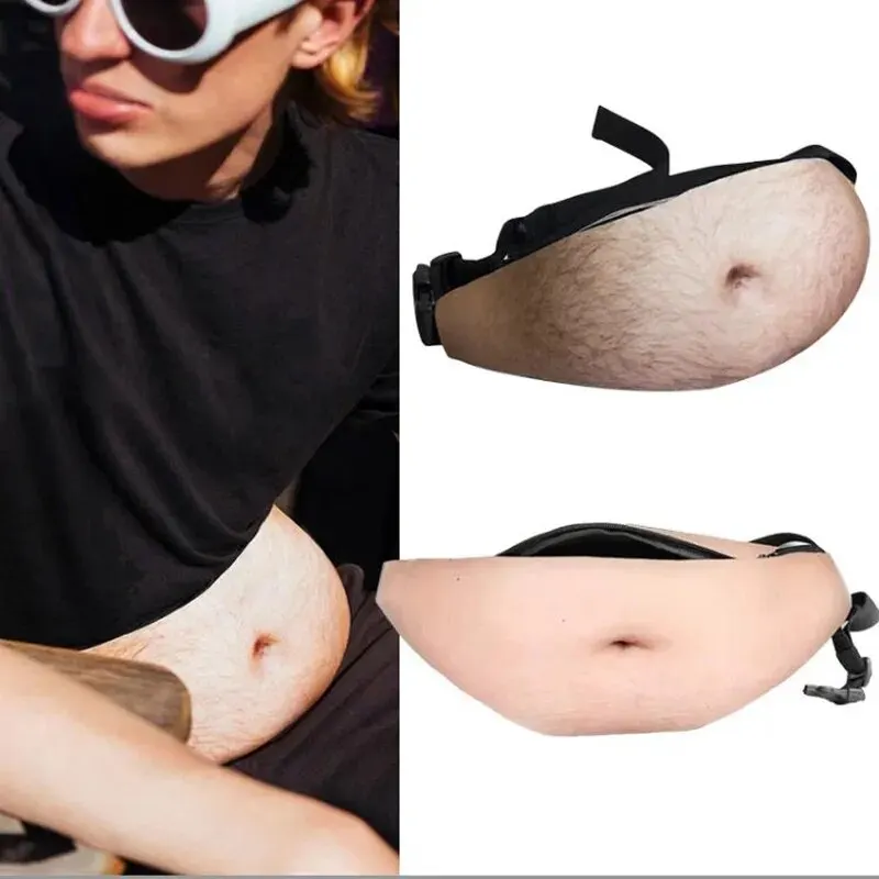 Niche Belly Pattern Waist Pack Unisex Fanny Pack Funny Belly Waist Bag Funny Creative Fanny Pack Unisex Dad Bag