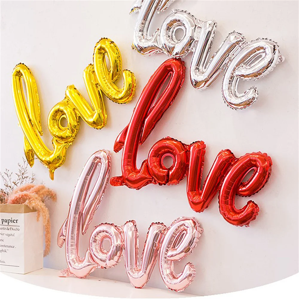 

Multiple Colors Large Love Letter Inflatable Foil Balloons Wedding Anniversary Valentine's Day Decor Photo Scene Props Balloon