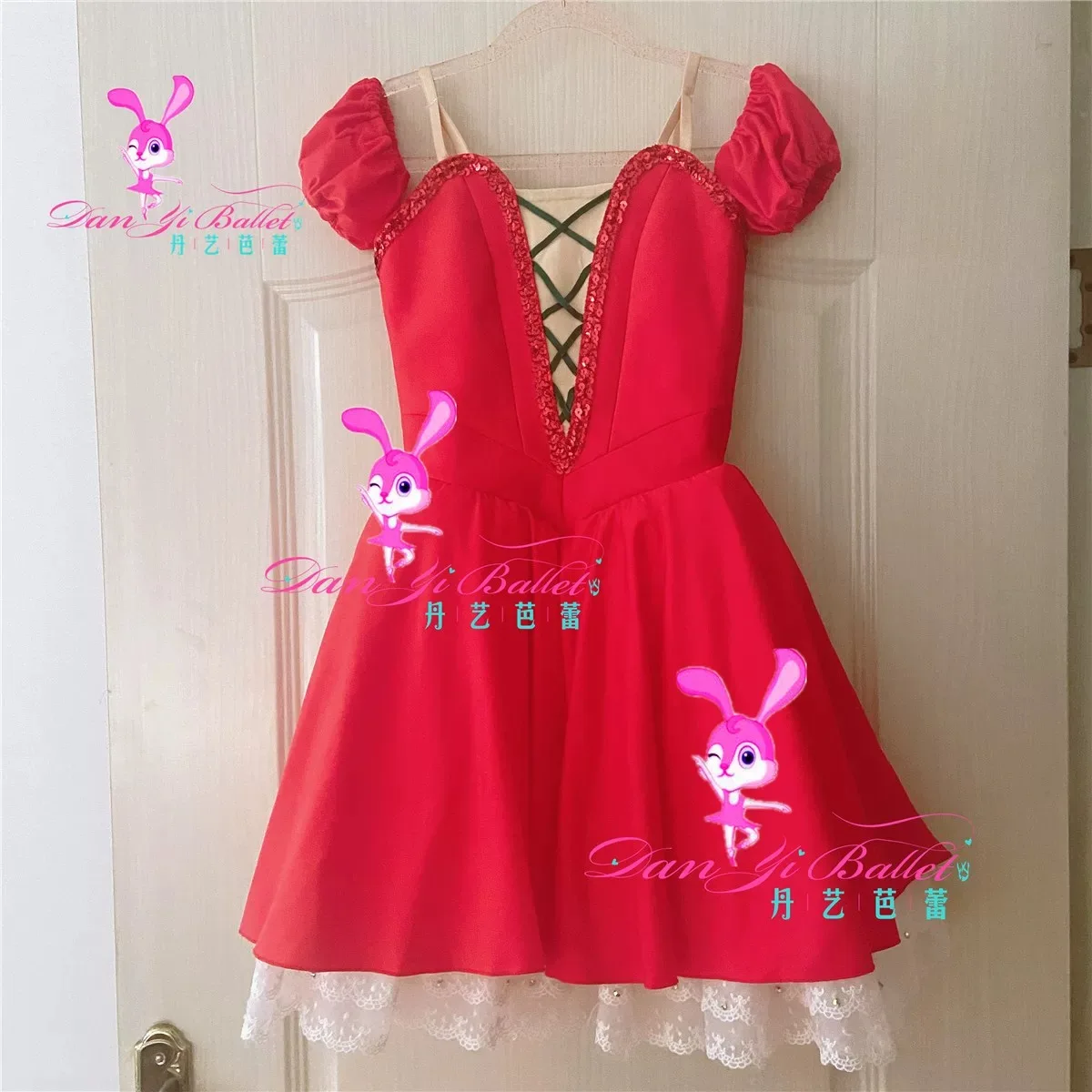 Traje de ballet para niños, disfraz de director de rábano, vestido de competición, vestido de gasa rojo, personalizado profesionalmente