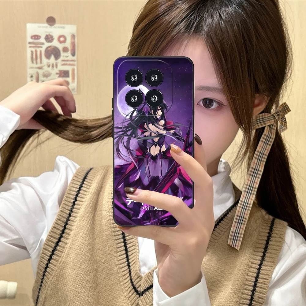 DAL Tohka Yatogami Mobile Cell Phone Case for Xiaomi 14 13 12 11 10 9 T Ultra Lite Pro S SE X 5G Black Soft Phone Cover Shell