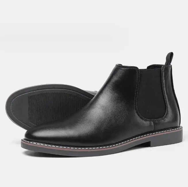 Botas de tornozelo de couro retro homens bota casual sapatos de plataforma homem 2023 primavera inverno ao ar livre sapatos antiderrapantes tamanho 40-45