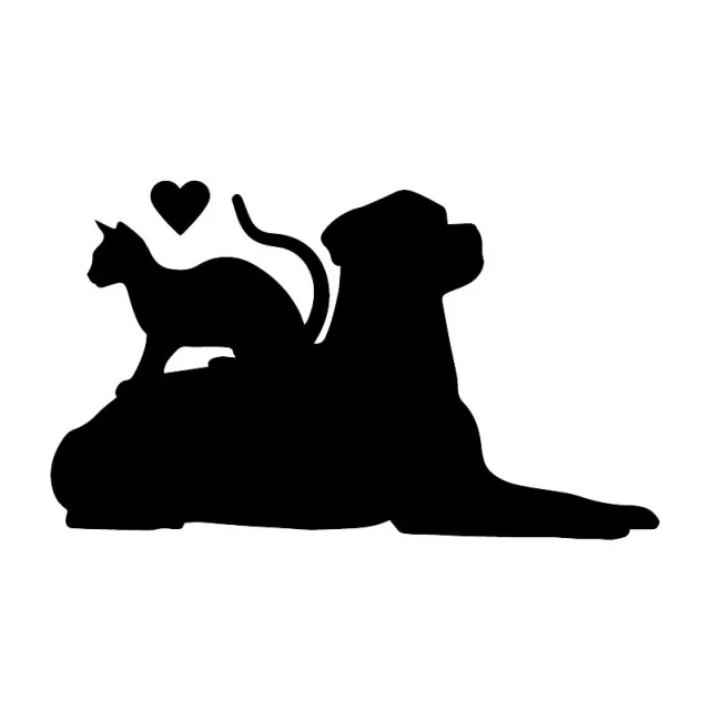 

15.8X9.4CM Vinyl Decal Kitten Dog Labrador Pet Heart Car Stickers Funny Pattern Honda Stickers