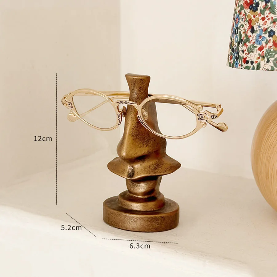 Big Nose Eyeglass Display Stand, Vintage Creative Desktop Glasses Storage Holder, Luxury Cute Cartoon Home Table Decor Gift - view 6