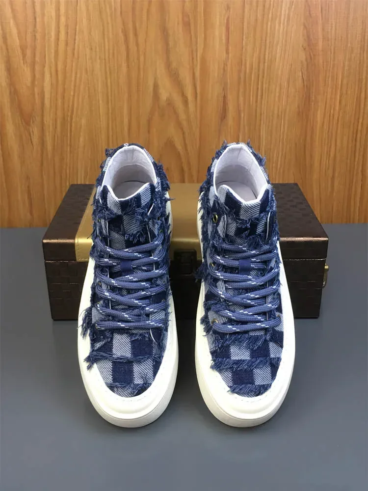 

Spring and Autumn New Men's Casual Shoes Thick Soled High Top Board Shoes Gift