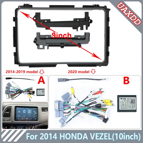 Para Honda 2014 Vezel HR-V XR-V 9 pulgadas Radio de coche Android marco de vídeo estéreo Panel Fascia reproductor de Audio pantalla Cable arnés Canbus