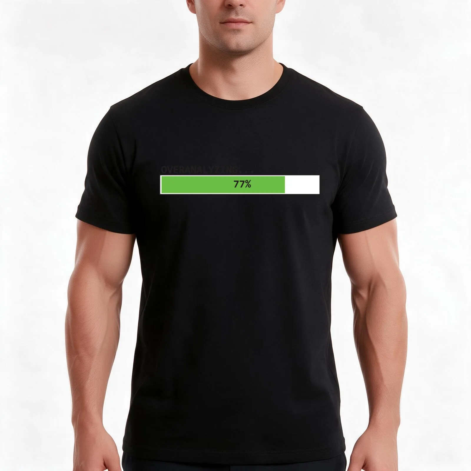 Overanalyzing in Progress T-Shirt, Summer Casual Cotton Tee, Oversized Streetwear Tops, Vintage Graphic Print, Unisex Men Women