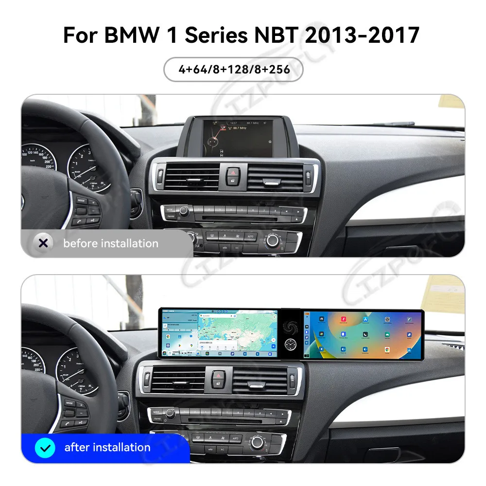 راديو سيارة بشاشة تعمل باللمس لسيارات BMW 1 2 Series F20 F21 2013-2017 أندرويد نظام تحديد المواقع للسيارات راديو الوسائط المتعددة وحدة استقبال ستيريو #2