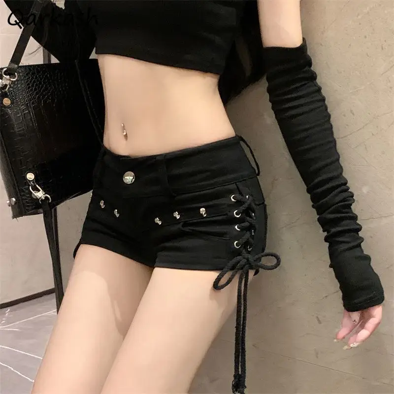 

Skinny Shorts Women American High Street Streetwear Hip Wrap Summer Vintage Fashion All-match Low Waist Denim Trousers Kpop